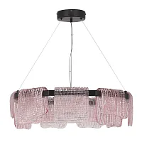Люстра подвесная ЛЕД Воайл (Voile) SL6021.403.54 ST-Luce розовая на 1 лампу, основание чёрное в стиле современный Люстра подвесная ЛЕД Воайл (Voile) SL6021.403.54 ST-Luce розовая на 1 лампу, основание чёрное в стиле современный